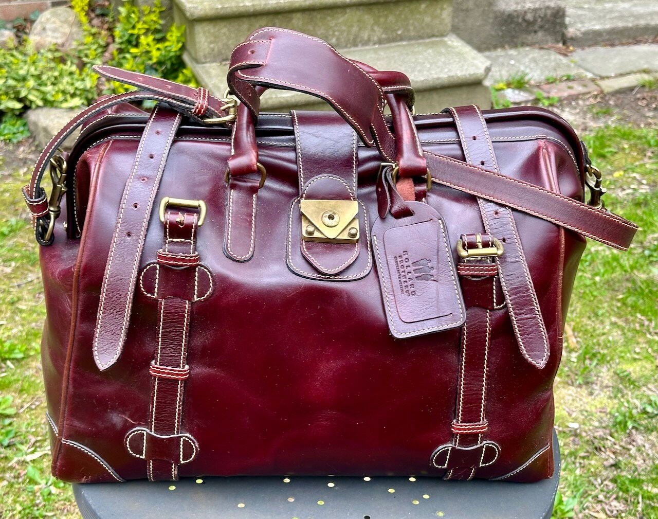 Holland Brothers Safari Bag. Burgundy Full Leather. Astonishing 