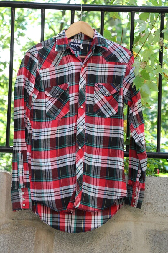 half plaid half denim shirt