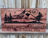Custom Outdoor Wood Sign Personalized Farmhouse Decor Welcome Sign Wood Wall Art Address Trees Family Name FREE SHIPPING