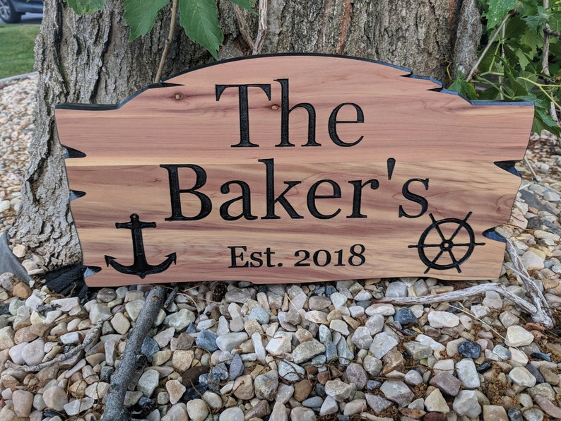 Custom Wood Signs For Outdoors Beach House Decor Lake Image 0