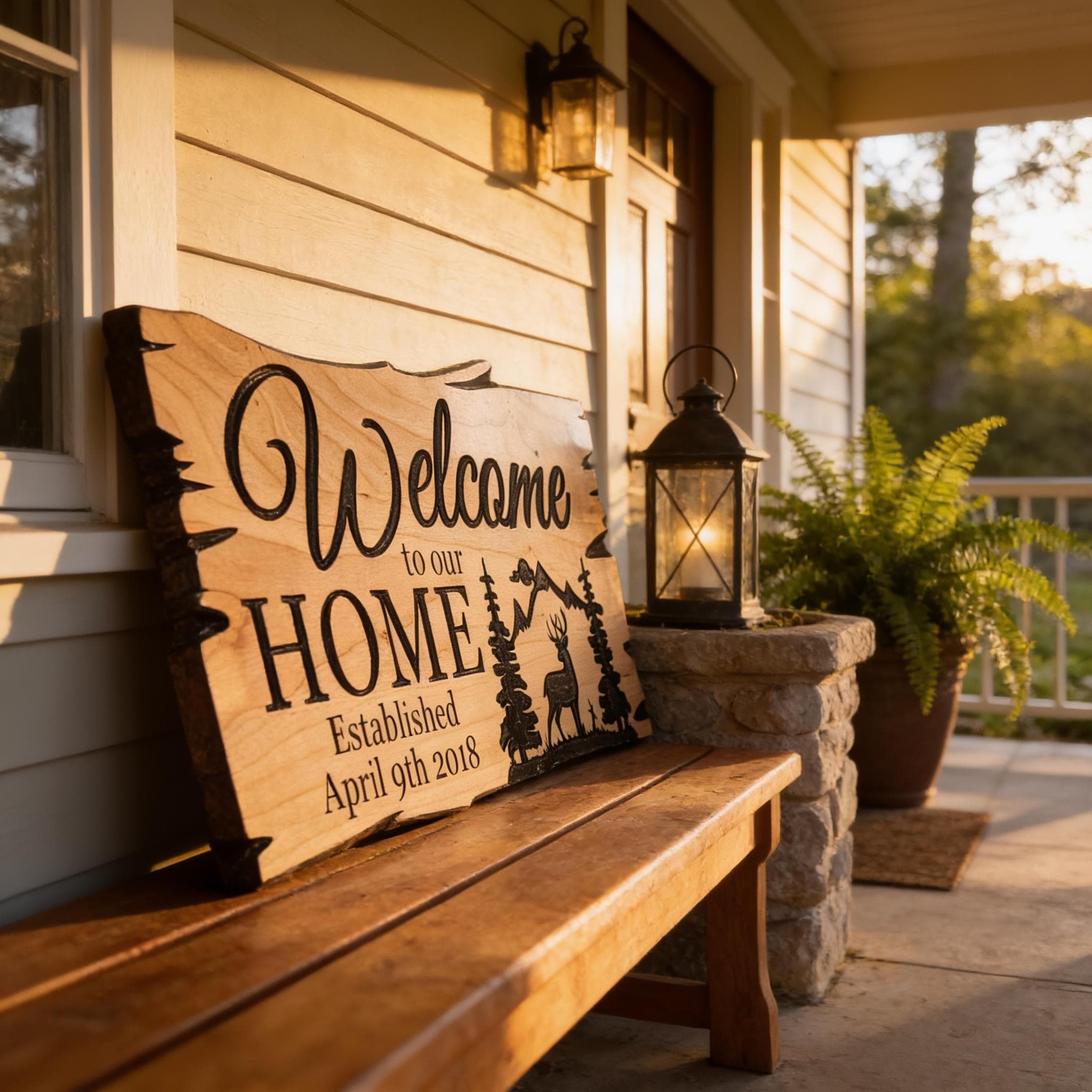 Cabin Wood Sign, Carved and Painted Welcome to Our Home, Custom - Etsy