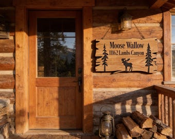 Custom Outdoor Wood Sign: Rustic Cabin Decor - Carved Hardwood