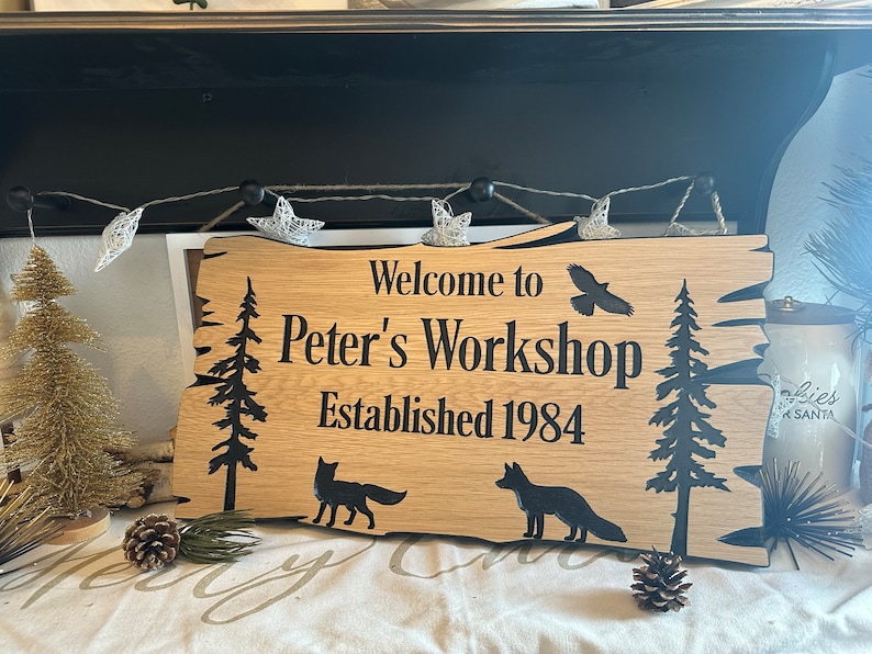 Custom Outdoor Wood Sign Personalized Cabin Camp Fox Welcome - Etsy