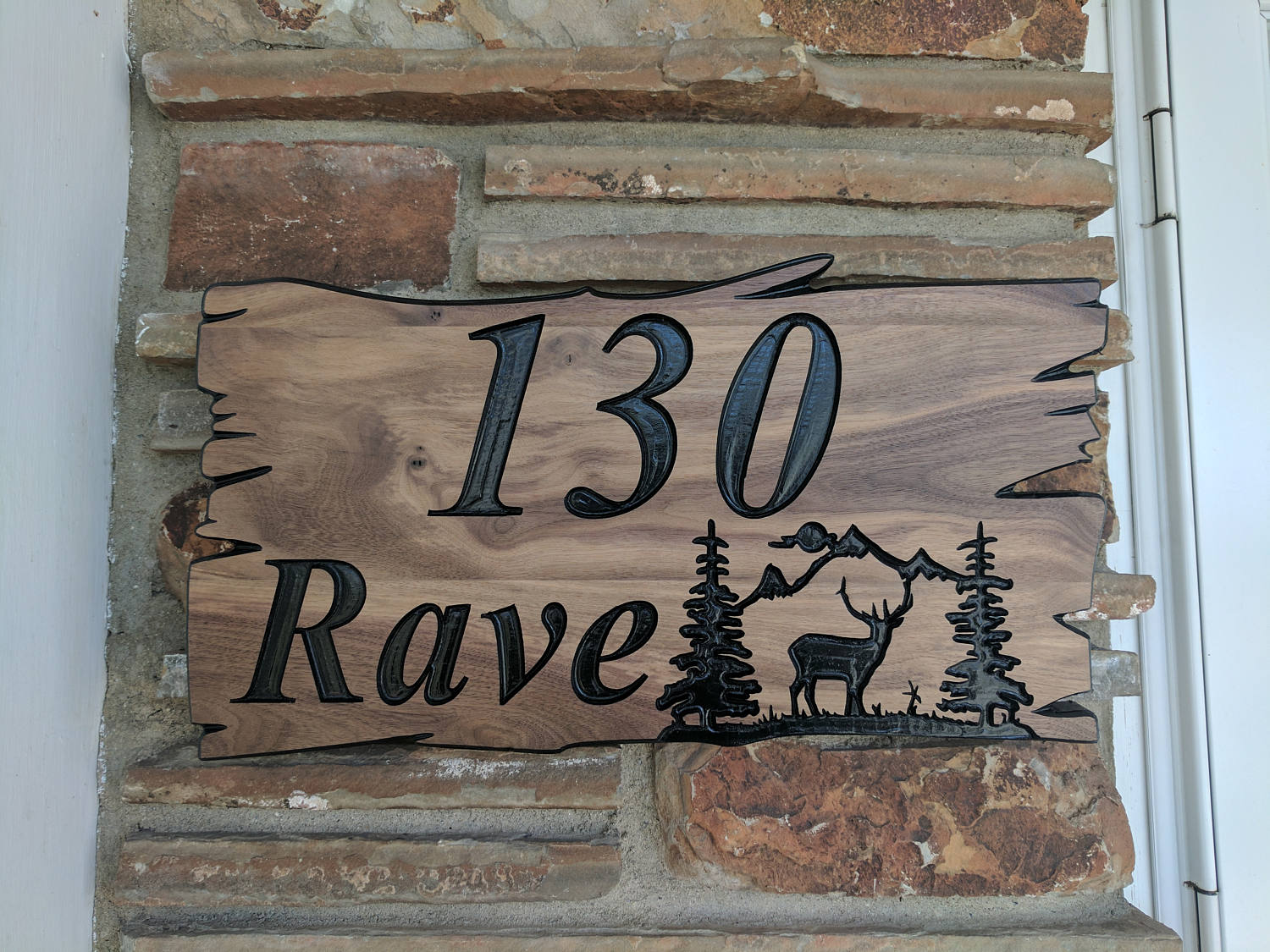 Custom Wood Sign, Family Name Sign, Rustic Home Decor Welcome Sign, Farmhouse Sign, Outdoor Wood Signs, Mountains Deer Pine Trees Farmhouse