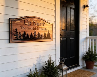 Wooden Welcome Sign Personalized Family Name Cabin Wood Wall Art Indoor or Outdoor