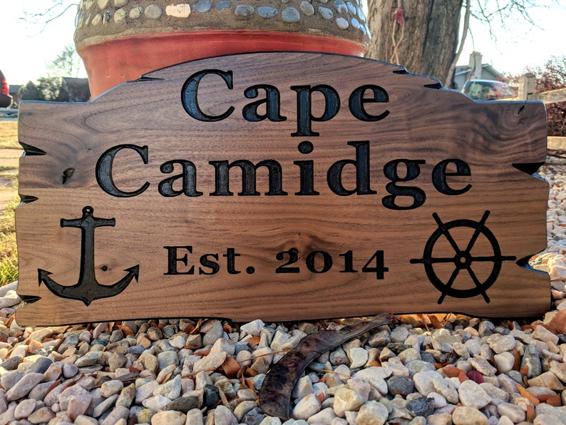 Custom Wood Signs For Outdoors Beach House Decor Lake Image 0