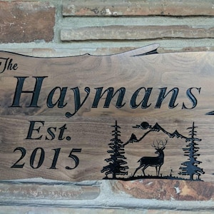 Custom Wood Sign Family Name Sign Rustic Home Decor Welcome Sign ...