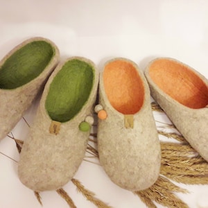 Tiroler wolvilten pantoffels voor dames