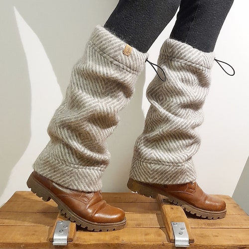 Big Thick Icelandic Wool Leg Warmers Ice Blue Nordic Knit Etsy