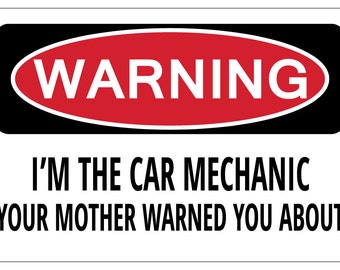Aviation Mechanic Mom Warned About Novelty Funny Metal Sign 8 in x 12 in