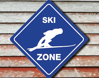WATER SKI ZONE Funny Novelty Xing Sign