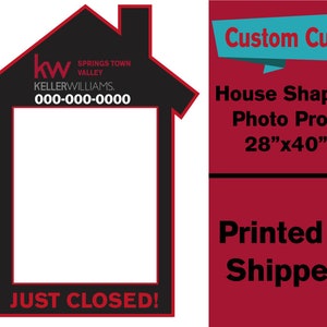 Instagram Style Real Estate Photo Frame Cut Out Fully Customized Print With Custom Cut Just Closed Signs Mortgage Companies & Real Estate image 1
