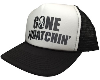 Brand New GONE SQUATCHIN 5 panel SNAPBACK Cap Funny Bigfoot Hat Trucker Mesh