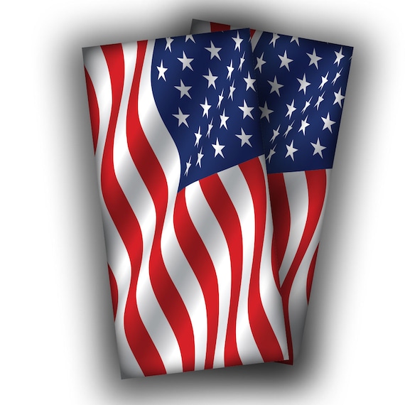 Waving American Flag Cornhole Board Wraps Laminated Sticker Set Skin Decal 