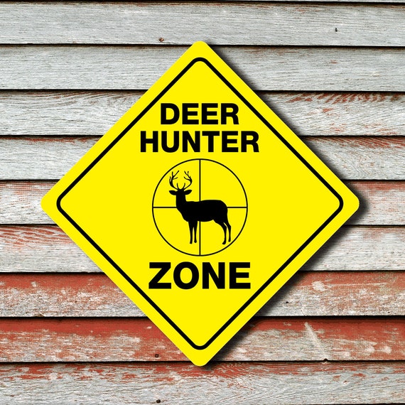 Deer Crossing Sign Outdoor Xing buck doe hunter funny gag novelty caution
