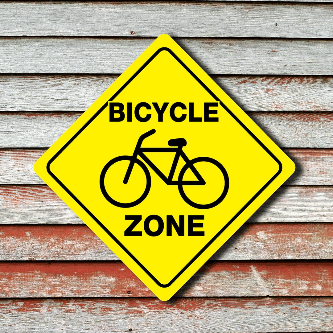 BICYCLE ZONE Funny Novelty Crossing Sign Etsy