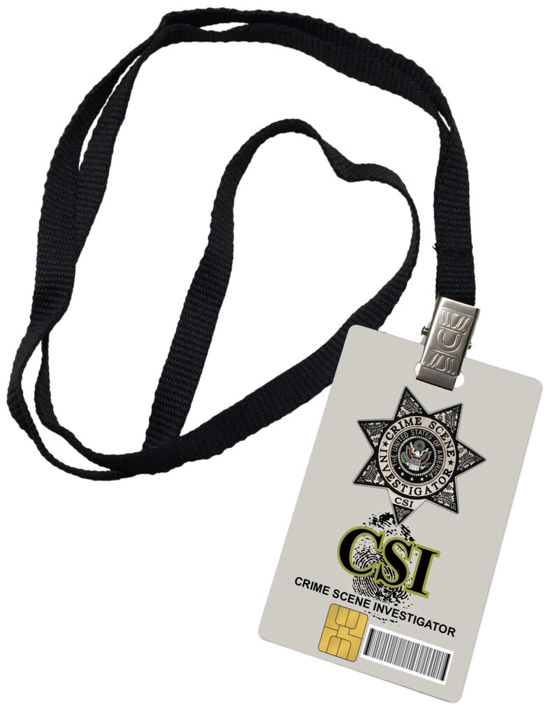 CSI Novelty ID Badge Prop Costume Crime Scene Investigator Etsy