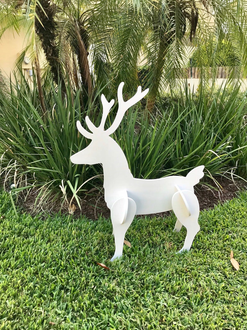 Reindeer Outdoor Plastic Christmas Yard Decoration | Etsy