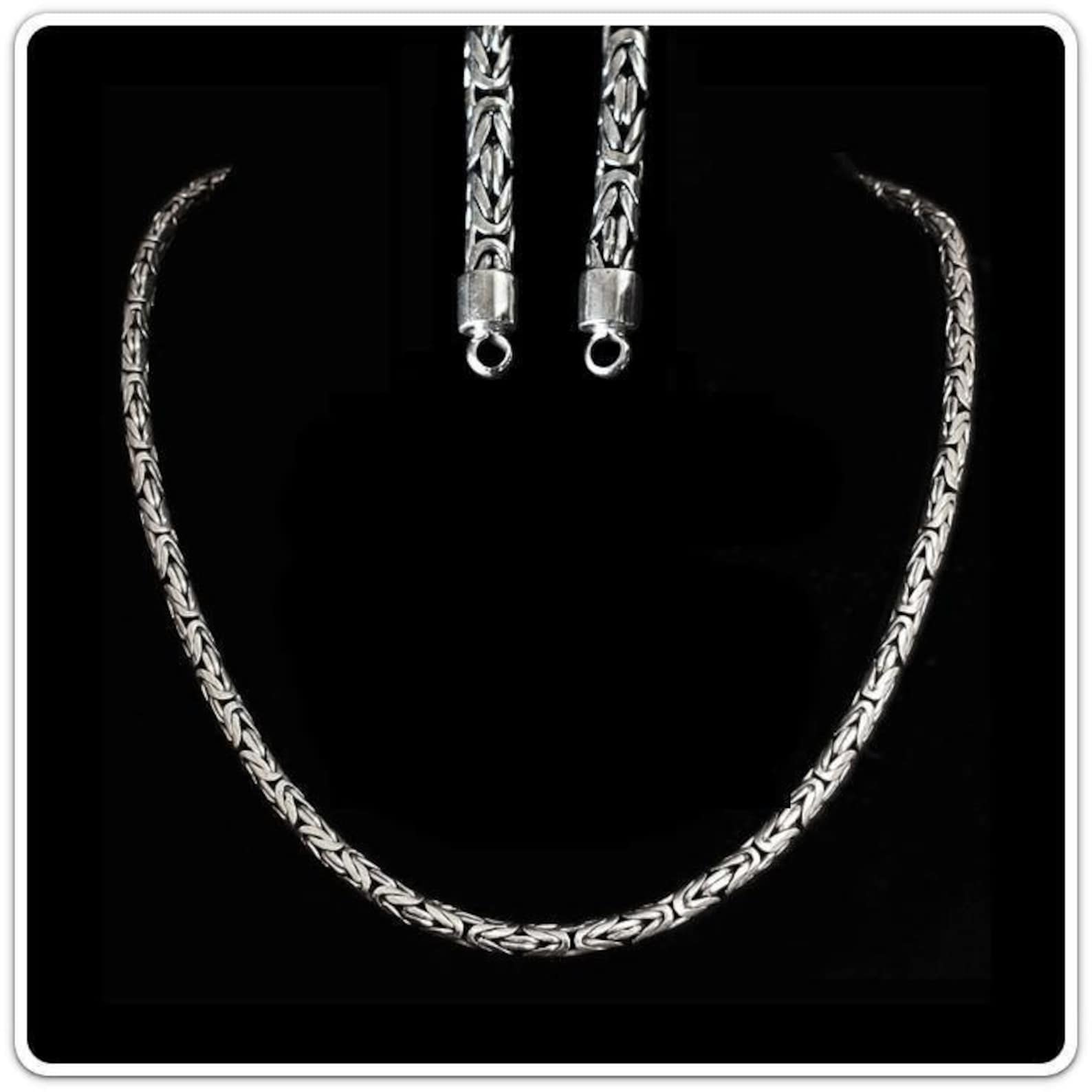 5mm Silver King Chain Necklace With Loop Heads Etsy
