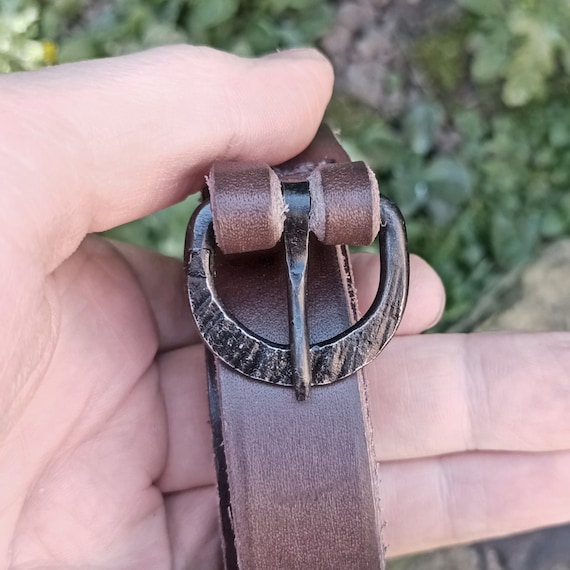 Medieval Knight Black Leather Belt | Double Wrap Viking Ring Belt 78 Inches For Renaissance Costume - View #7