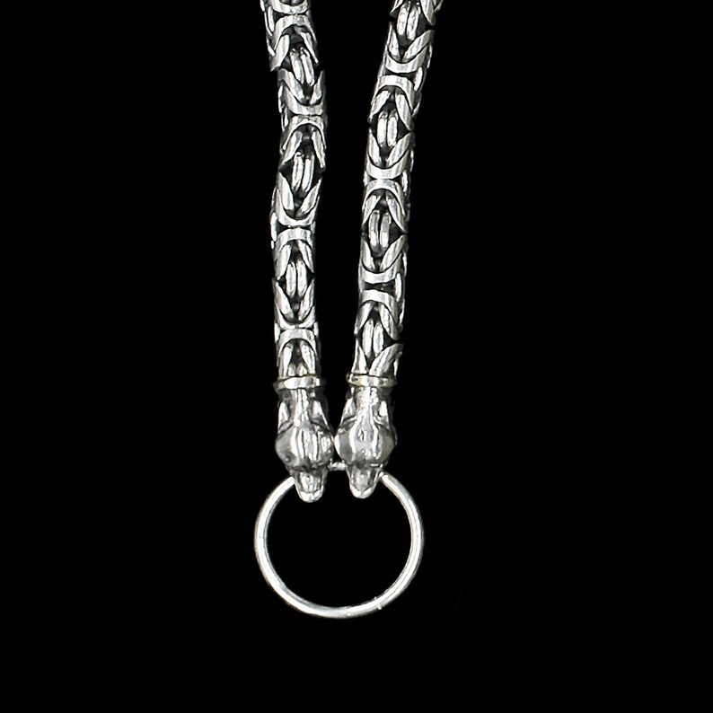 8mm Thick Silver King Chain Thors Hammer Necklace Ferocious Etsy