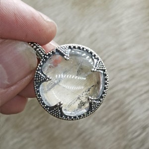 Medium Silver Gotland Crystal Lens Pendant