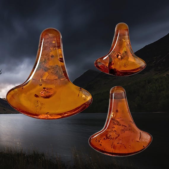 Ciondolo Martello Di Thor In Ambra – Traforato Con Decorazione - Foto 9