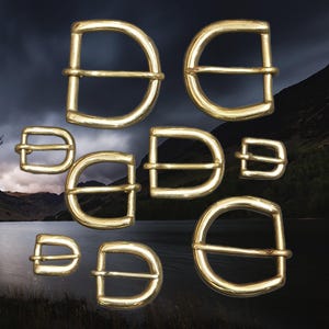 Authentic Solid Brass D-Buckle for Medieval Reenactment, Viking, and Historical Costume Belts
