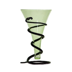 Handcrafted Viking Cone Beaker with Iron Stand - Historical Glassware Replica for Mead Enthusiasts