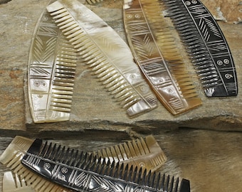 Decorated Horn Viking Comb
