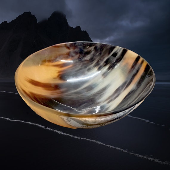 Handmade Polished Horn Bowl for Viking Reenactment Feasting