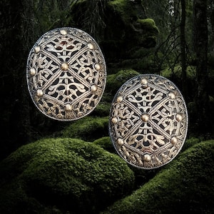 Bronze Borre Style Openwork Akershus Viking Tortoise Brooches