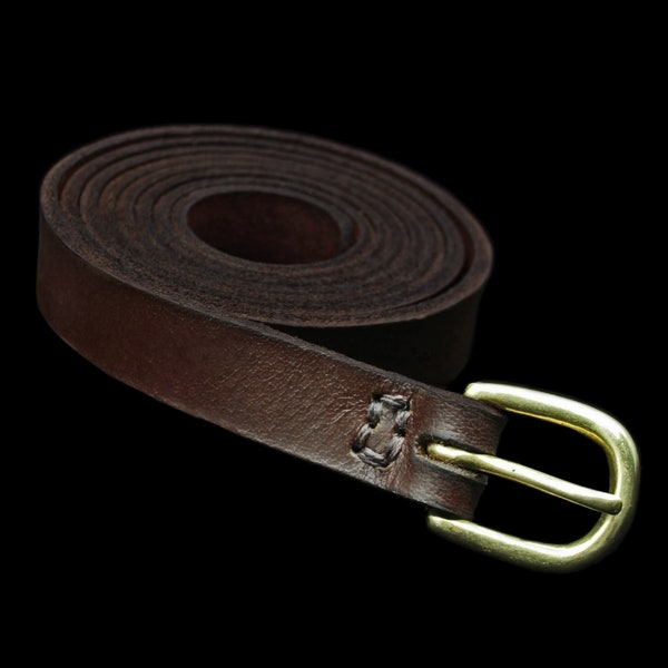Long Leather Baldric with Brass Buckle