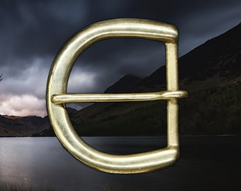 Authentic Solid Brass D-Buckle for Medieval Reenactment, Viking, and Historical Costume Belts