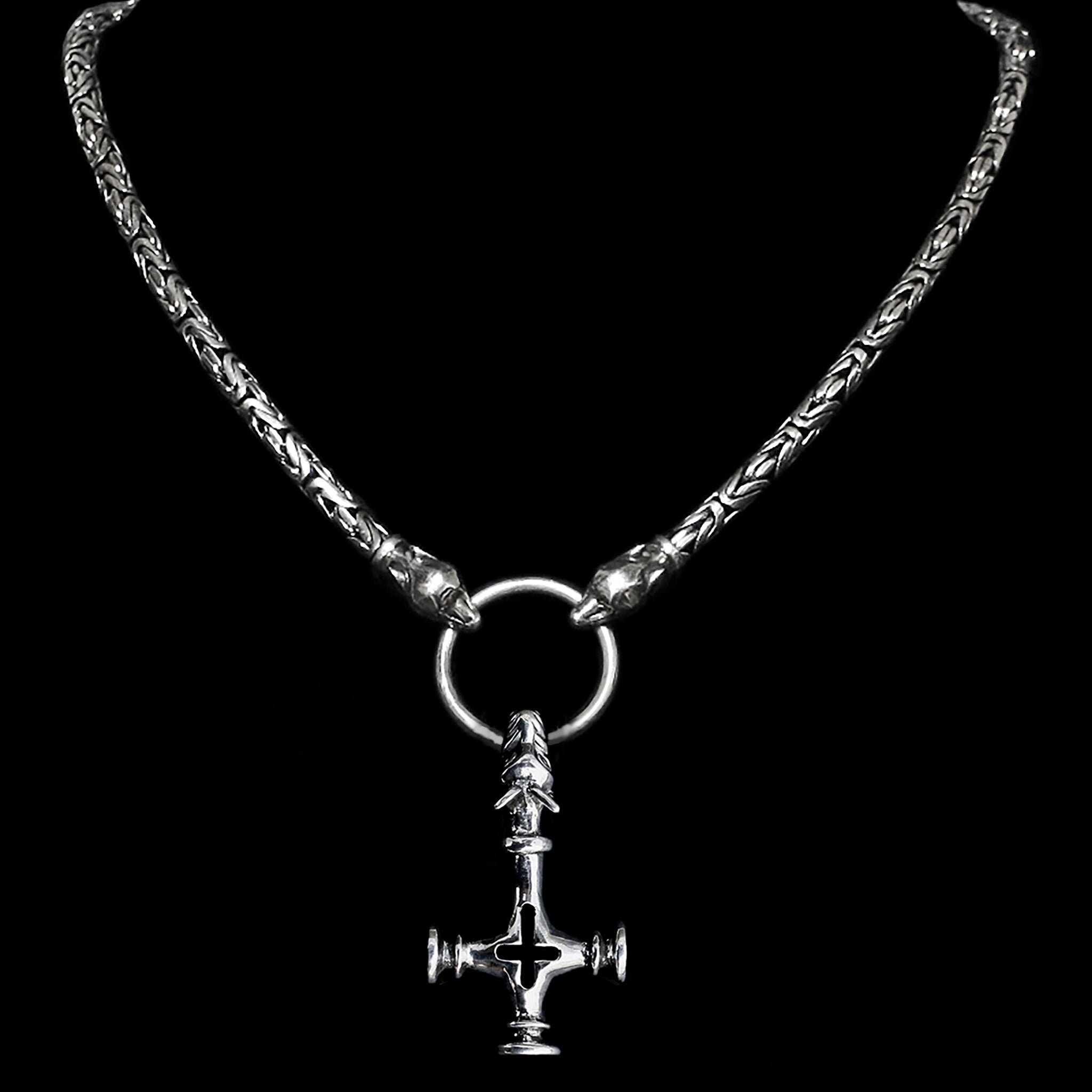 5mm Thick Silver King Chain Thors Hammer Necklace With Etsy UK
