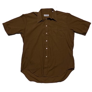 Vintage Brown Button Up Shirt - Vintage Brown Shirt - Brown Short Sleeve Button Up Shirt - Chocolate Brown Shirt - 70s Brown Shirt