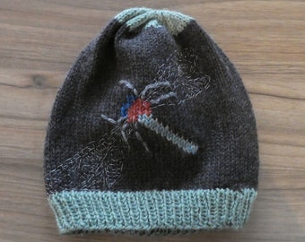 100% Wool Dragonfly Hat Brown and Green