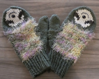 Sloth Mittens Medium Sized