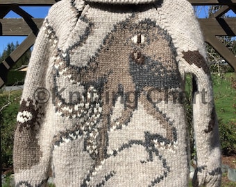 Knitting Pattern for Salish Garden Octopus Sweater Large and Extra Large