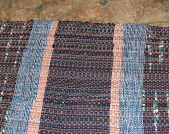 Blue handmade runner rug