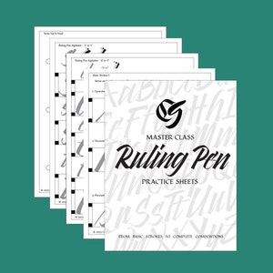 Fogli di pratica per calligrafia con penna a righello Master Ruling