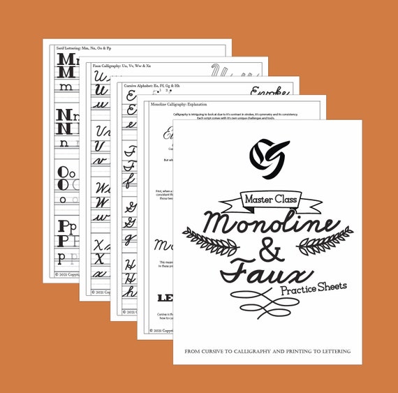Modern Calligraphy Uppercase Practice Sheets - Calligrascape