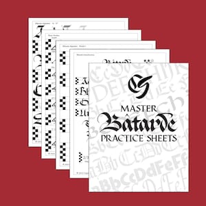 Fogli di pratica di calligrafia Master Bâtarde - Blackletter / Broad Edge