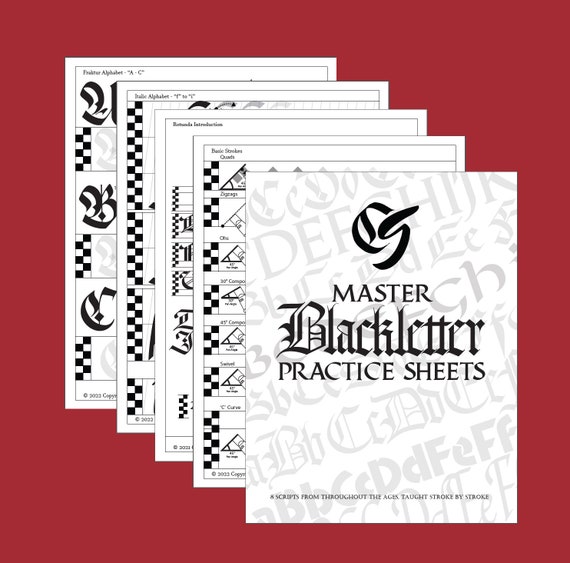Blackletter Calligraphy Practice Sheets: 8 Script Workbook (PDF)
