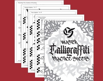 Master Calligraffiti Practice Sheets - 3 Scripts to Learn (Fraktur, Handstyle, & Tattoo)