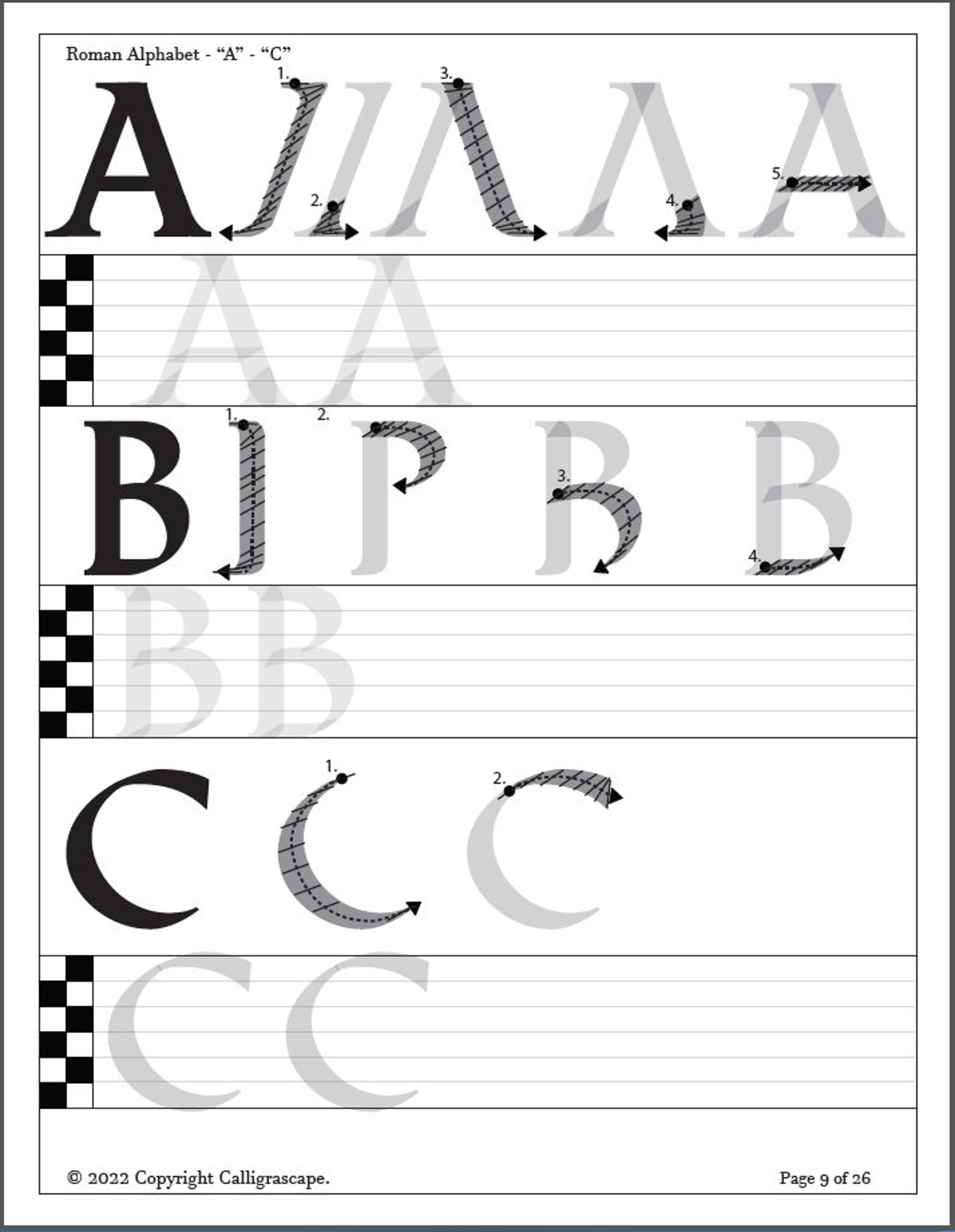 Master Roman Calligraphy Practice Sheets Blackletter / Broad - Etsy