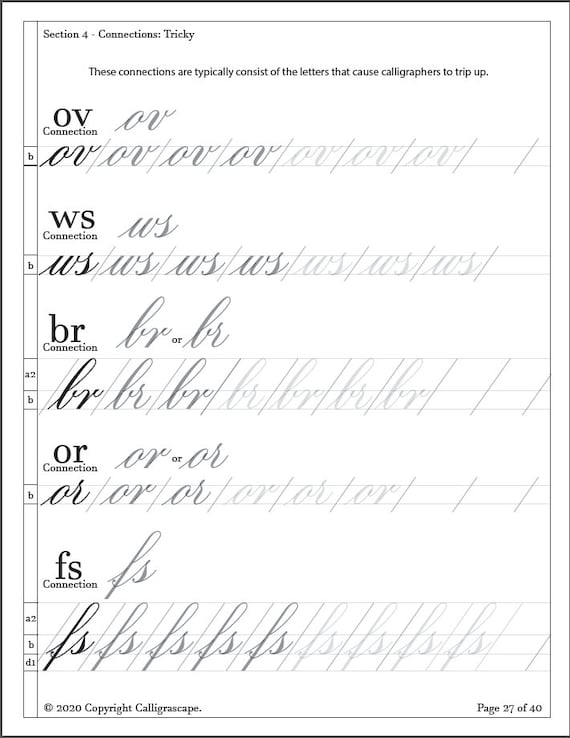 Modern Calligraphy Uppercase Practice Sheets - Calligrascape