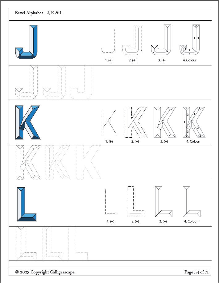 Master Class 3D Lettering Practice Sheets: 2D & 3D Handlettering, With ...