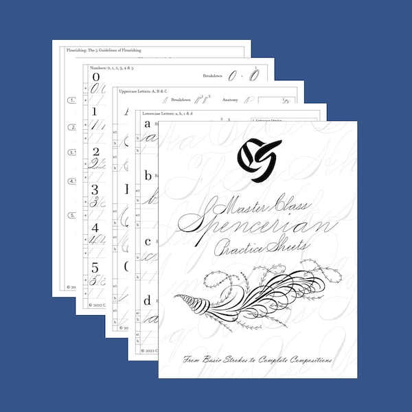Fancy Calligraphy Practice Sheets - Etsy