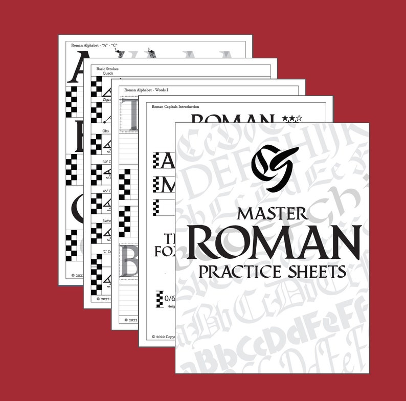 Master Roman Calligraphy Practice Sheets - Product Image